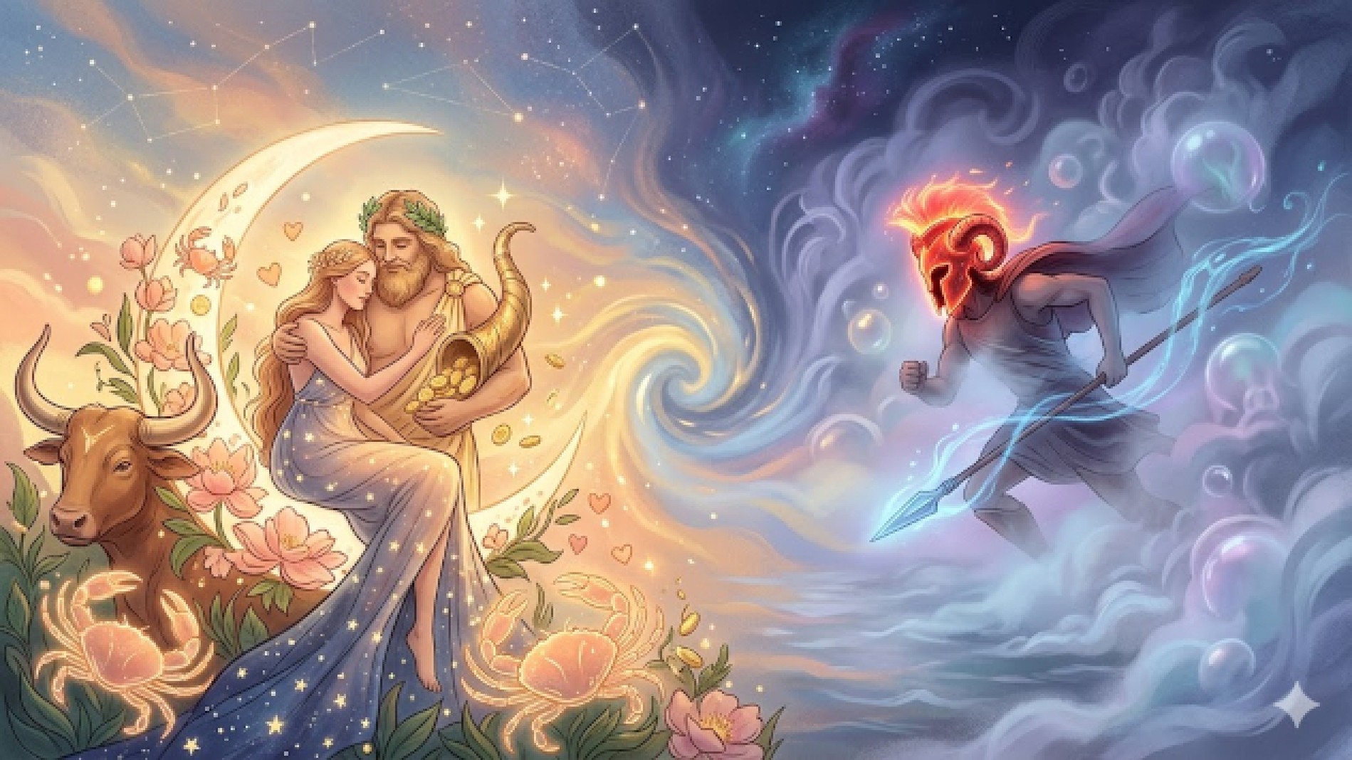 Venus Sextile Jupiter & Mars Conjunct Neptune