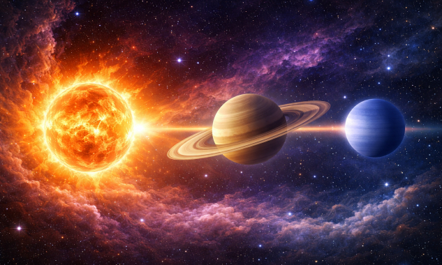 Sun, Saturn, Neptune